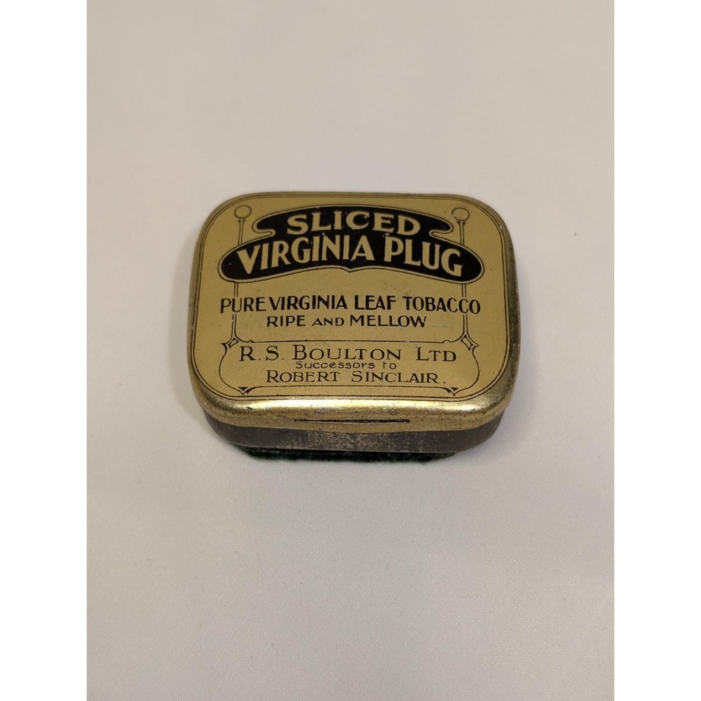 Vintage R.S. Boulton Sliced Virginia Plug Tobacco Tin Ashtray Robert Sinclair
